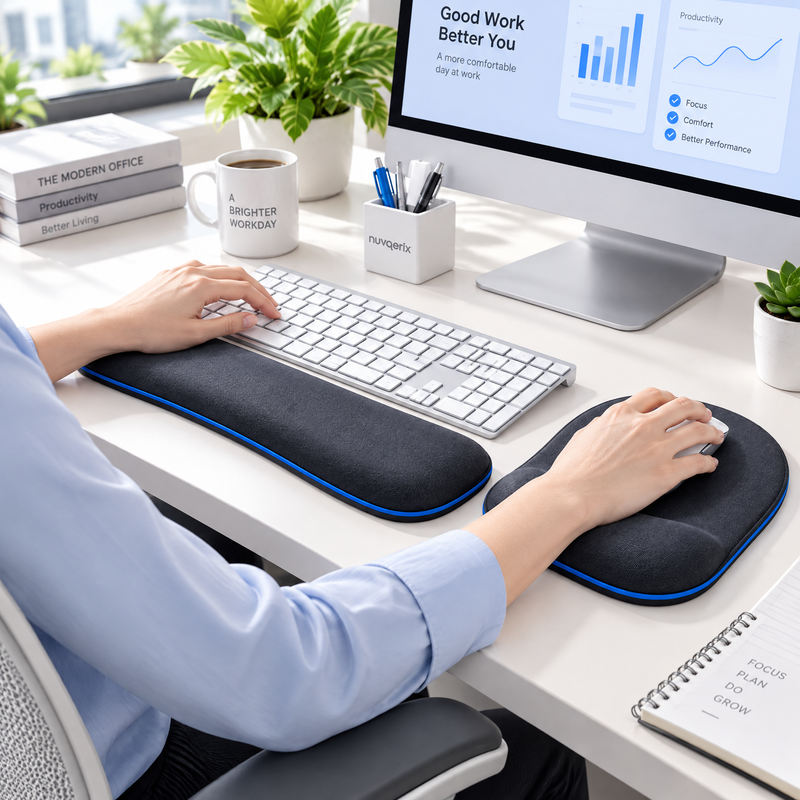 nuvqerix™ Ergonomic Keyboard Wrist Rest & Mouse Pad Set