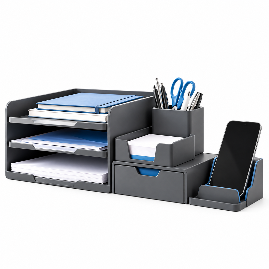 nuvqerix™ Modular Desktop Organizer Station