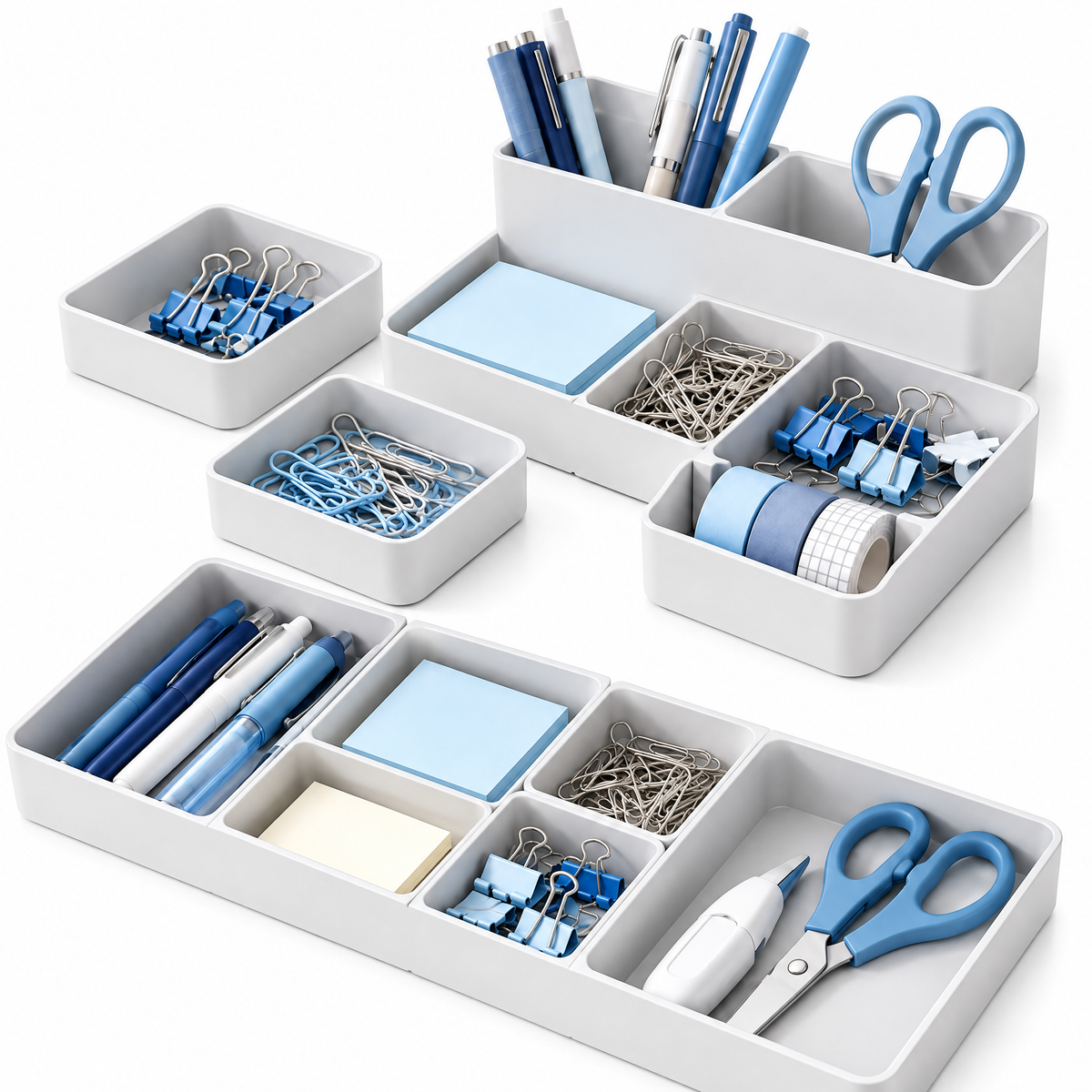 nuvqerix™ Modular Office Drawer Organizer Set