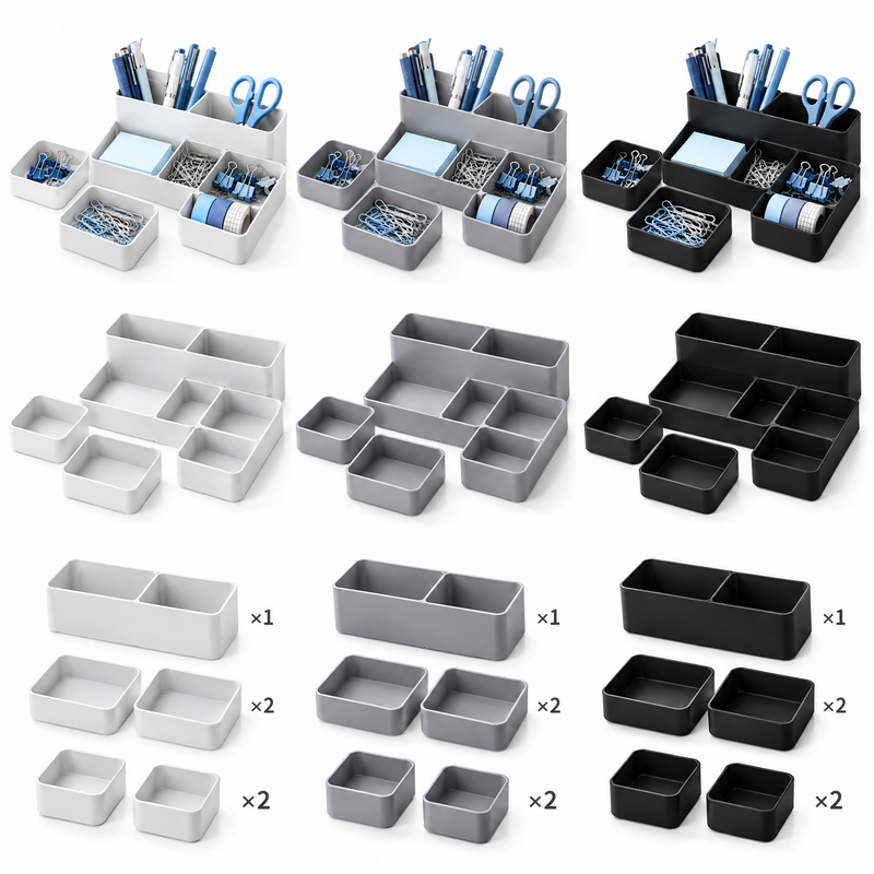 nuvqerix™ Modular Office Drawer Organizer Set