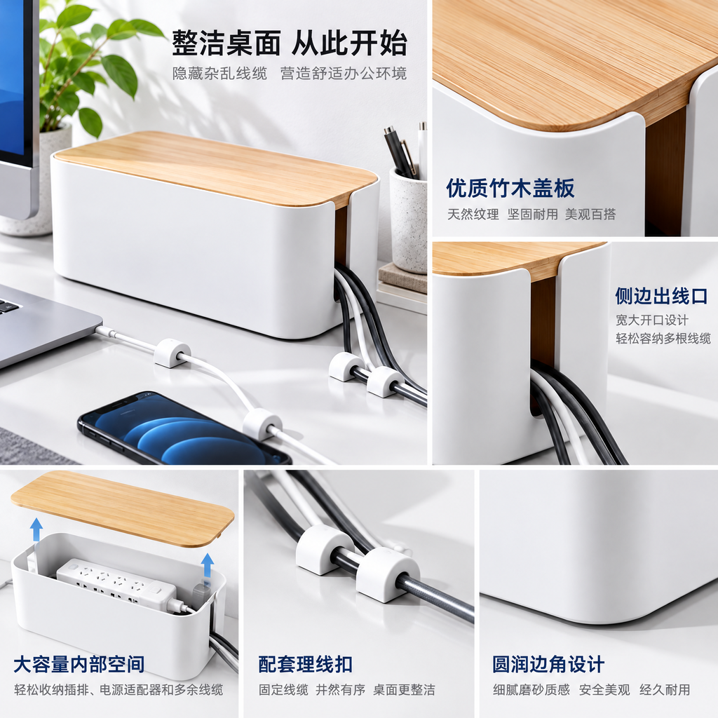 nuvqerix™ Wood-Top Cable Management Box