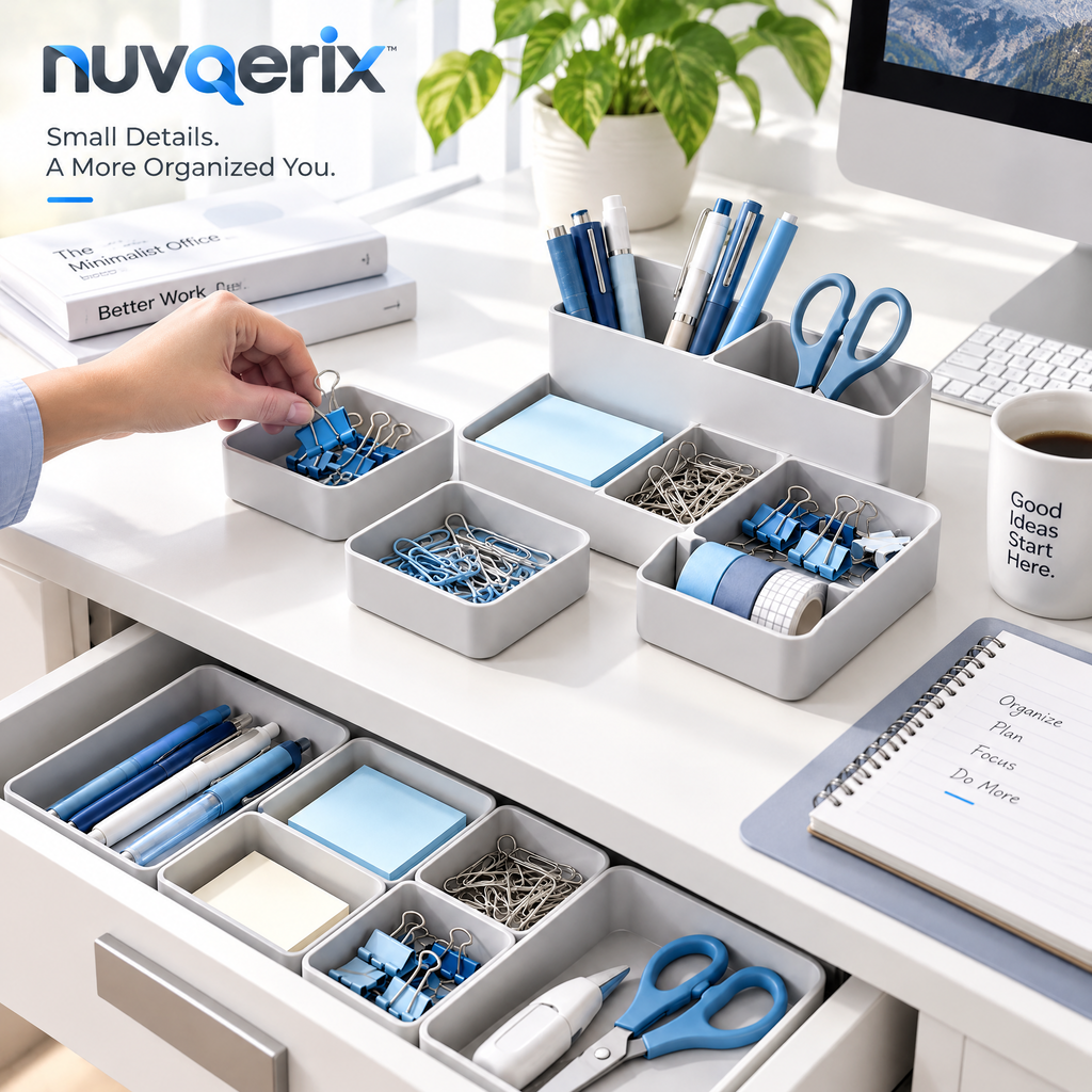 nuvqerix™ Modular Office Drawer Organizer Set