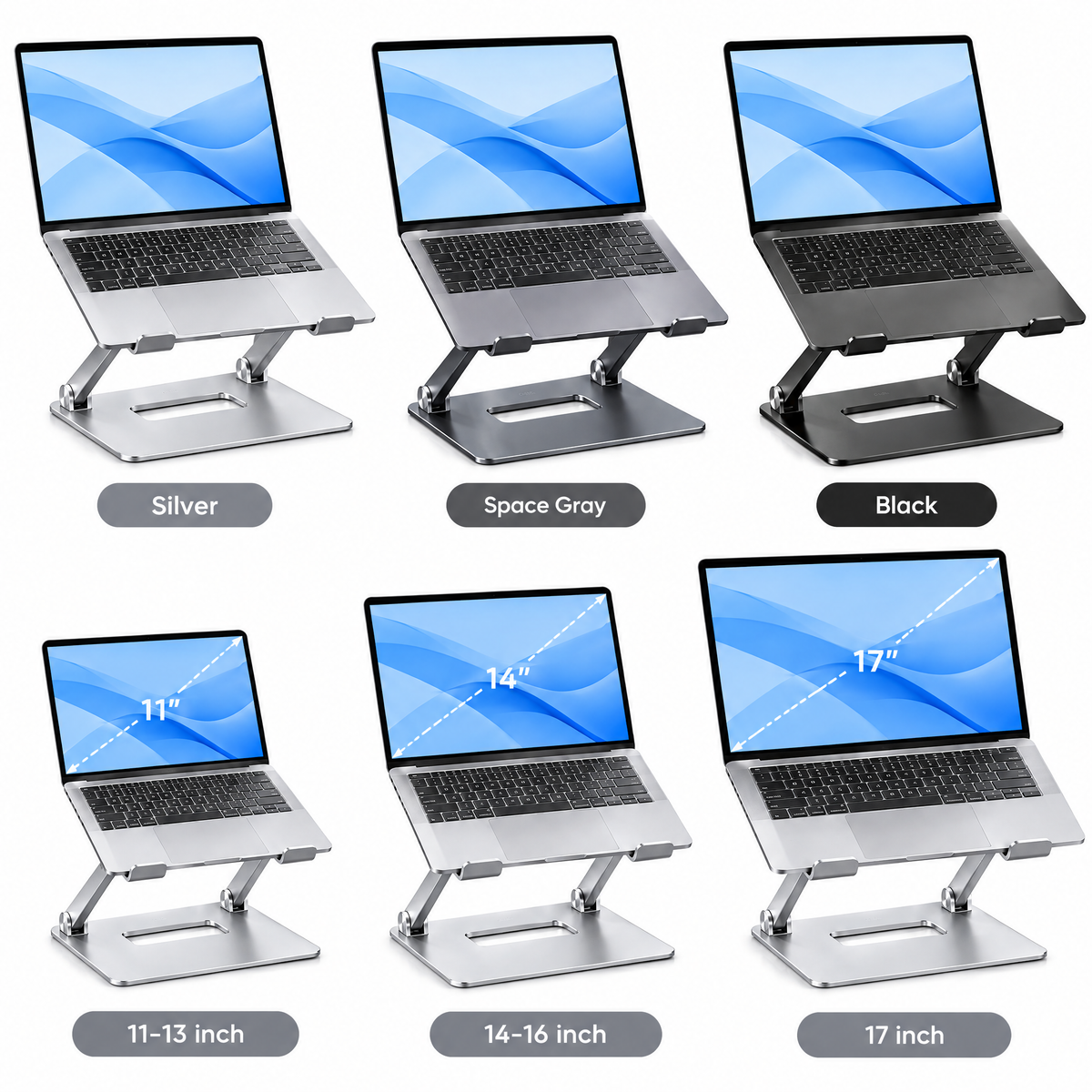 nuvqerix™ Adjustable Laptop Stand & Desk Mat Set