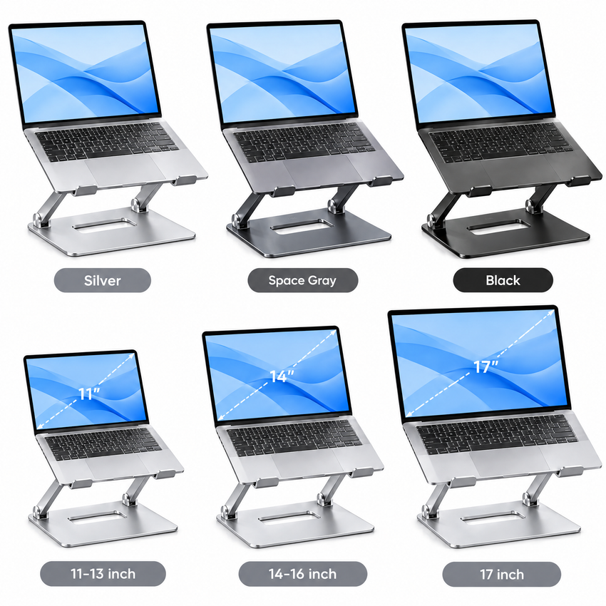 nuvqerix™ Adjustable Laptop Stand & Desk Mat Set